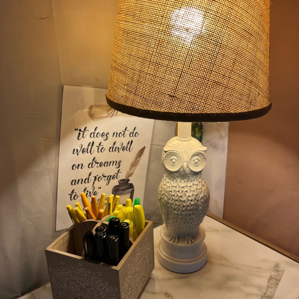 Owl Shaped White Table Lamp